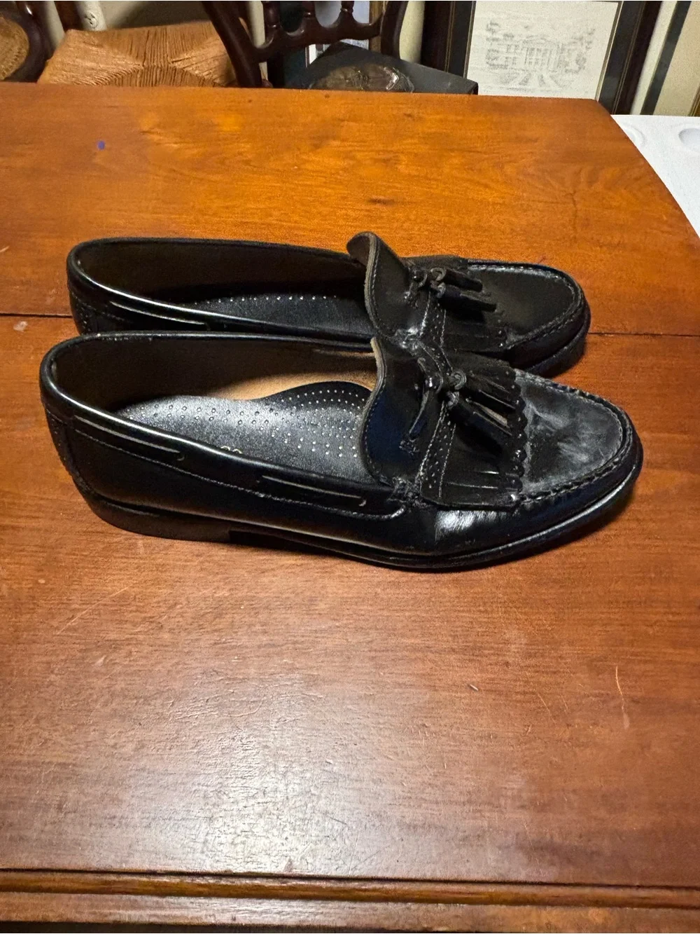G.H. Bass & Co. Kitties Tassel Loafer Black Leather Size 10.5 D Style 067022